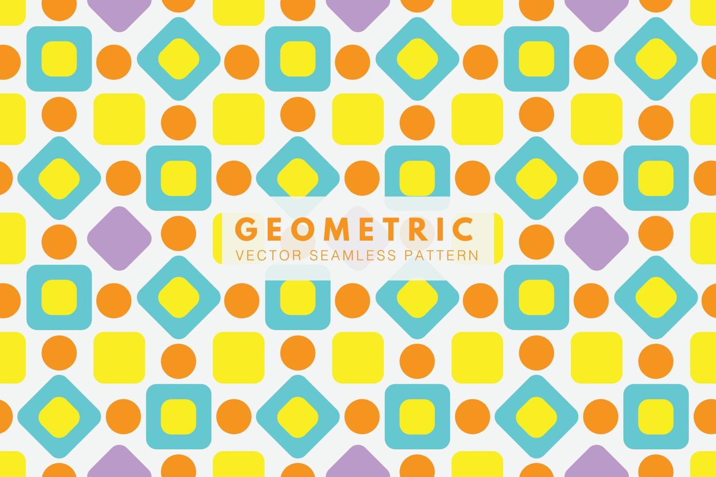 Colorful cute geometric vector shapes seamless repeating pattern