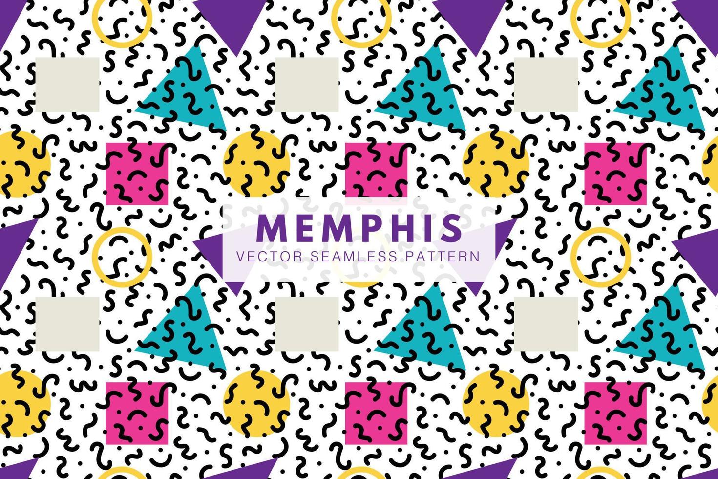 Modern 80s nostalgia memphis geometric shapes seamless repeat vector pattern