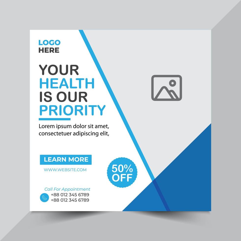 Medical health social media post banner vector