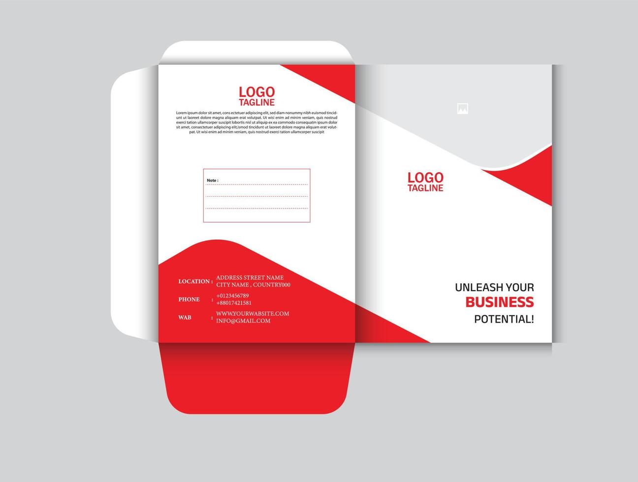 Vector corporate presentation folder design.