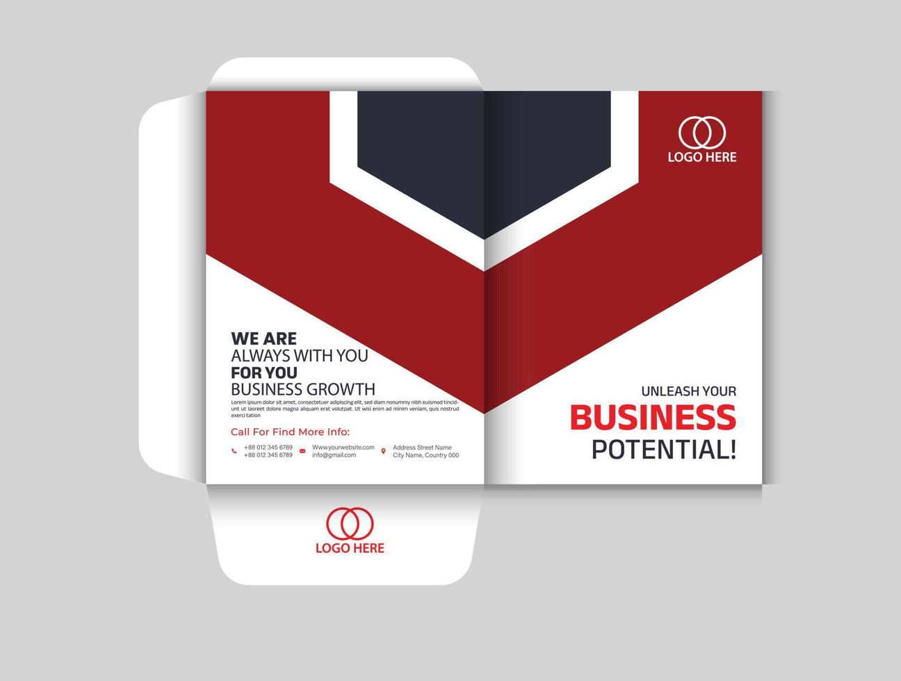 Vector corporate presentation folder design.