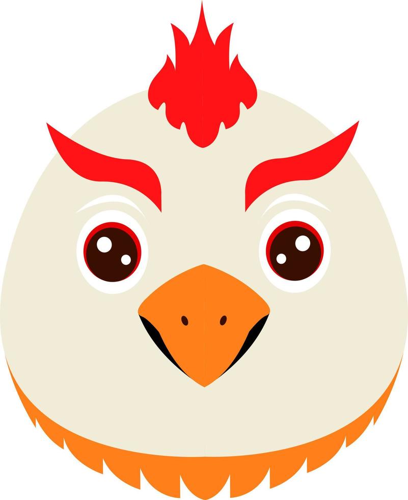 Cute little bird face illustration vector