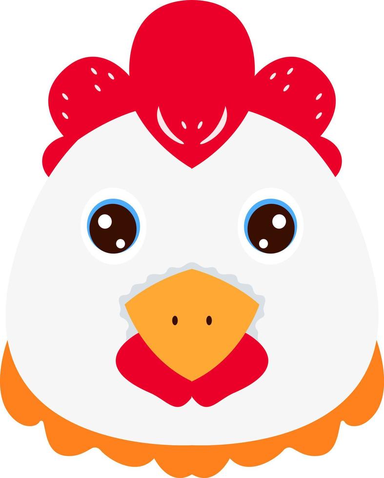 Cute little bird face illustration vector