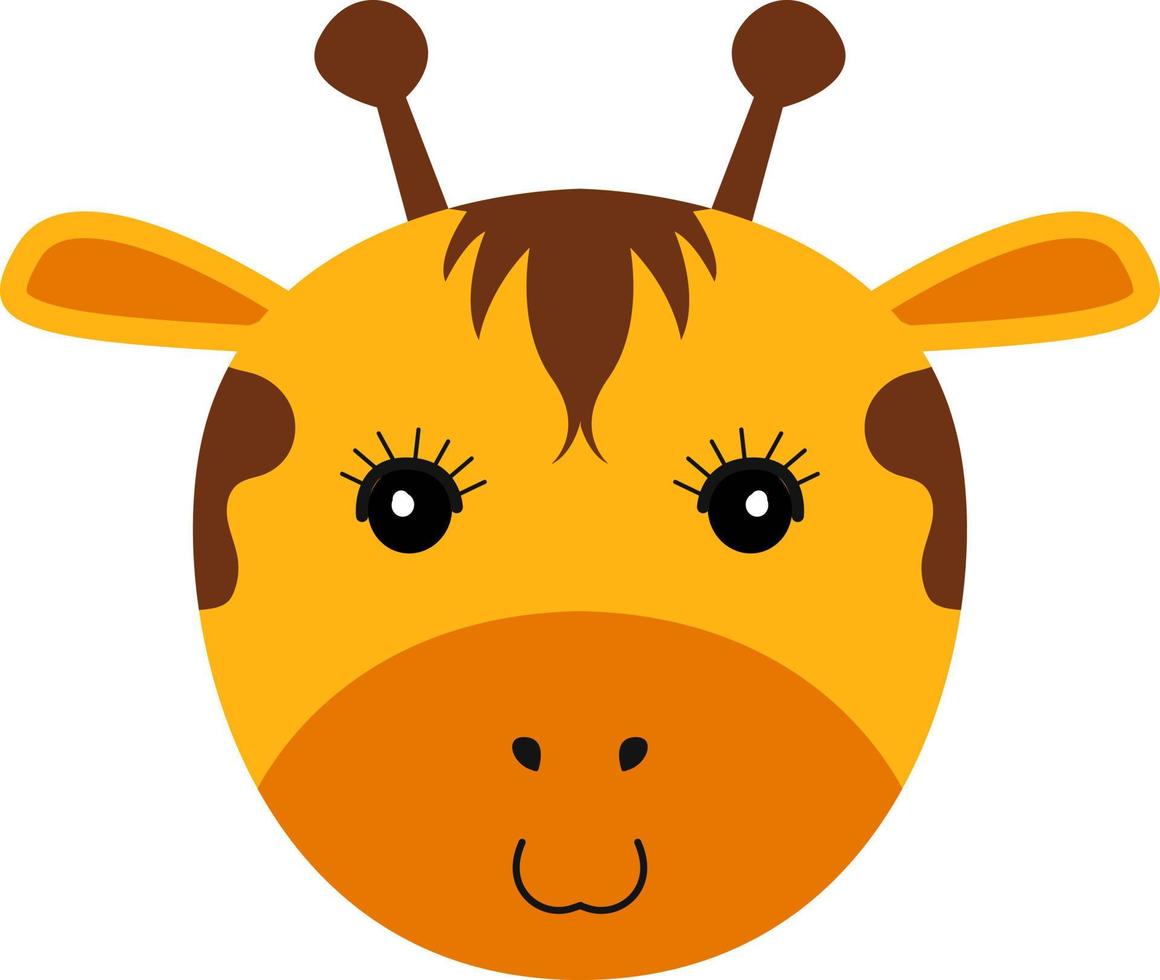 Cute little giraffe face illustration vector