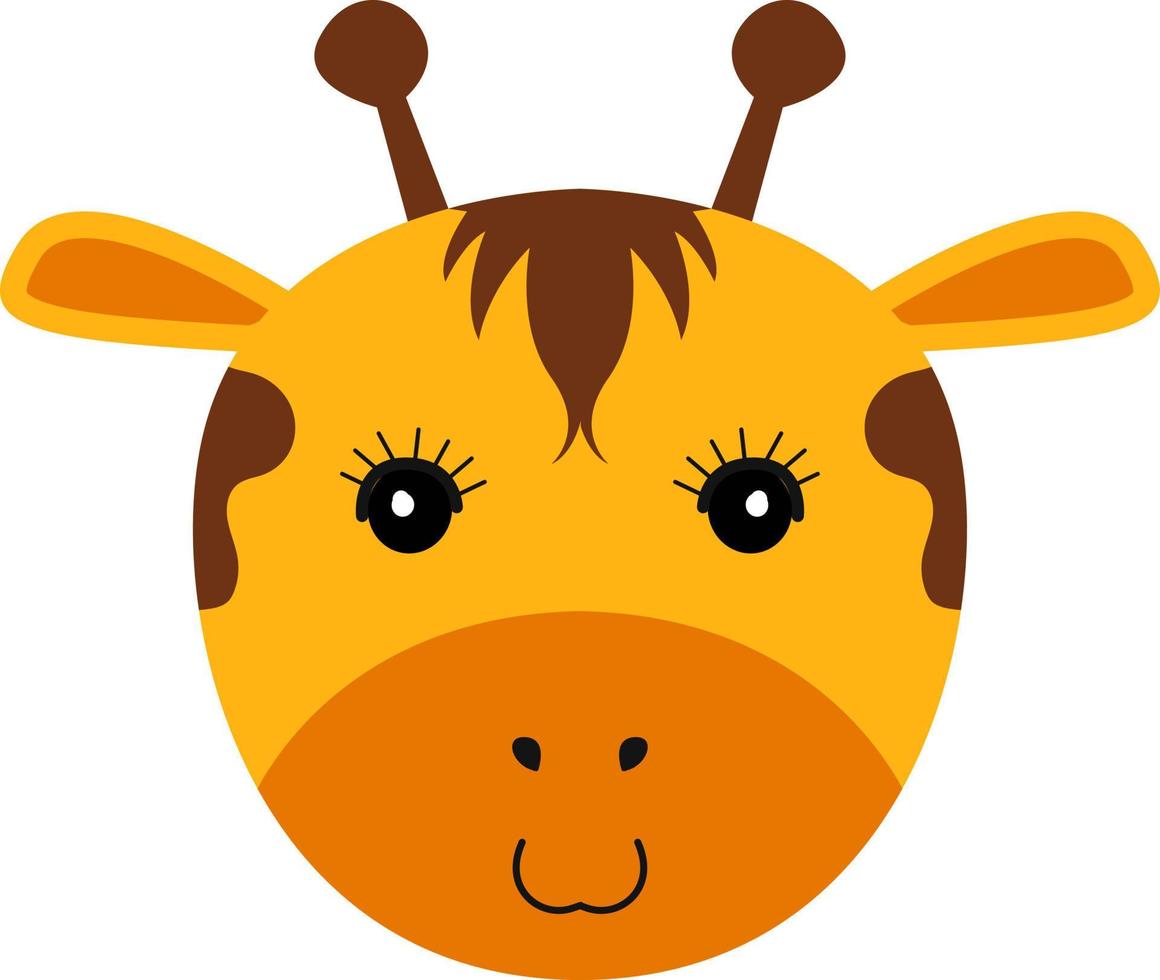 Cute little giraffe face illustration vector