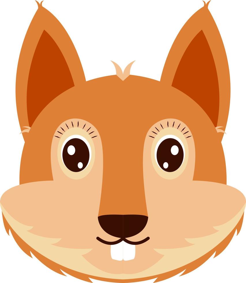 Cute little squirrel face illustration vector