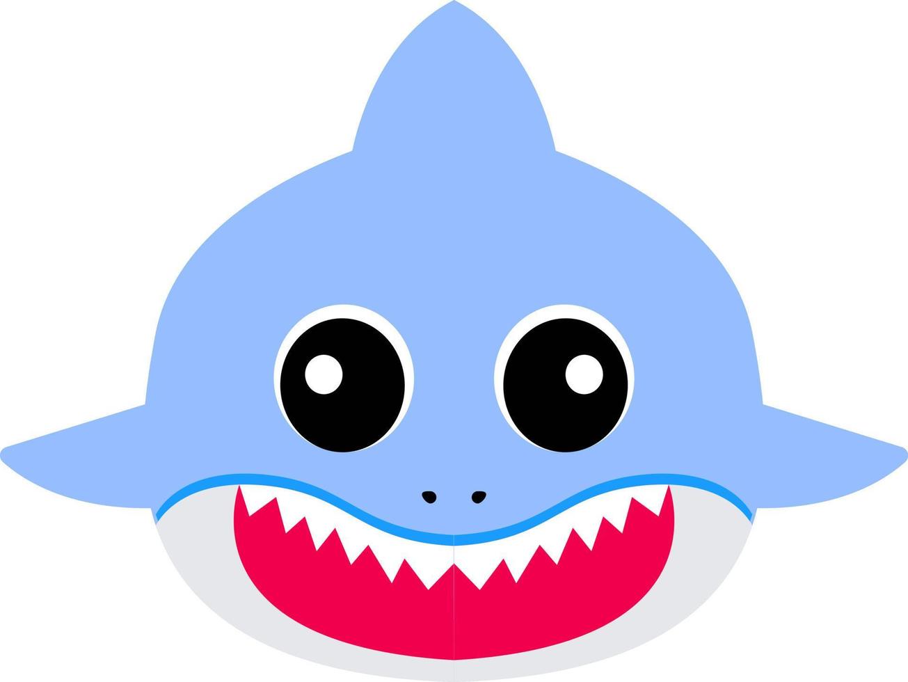 linda pequeño azul tiburón cara ilustración vector