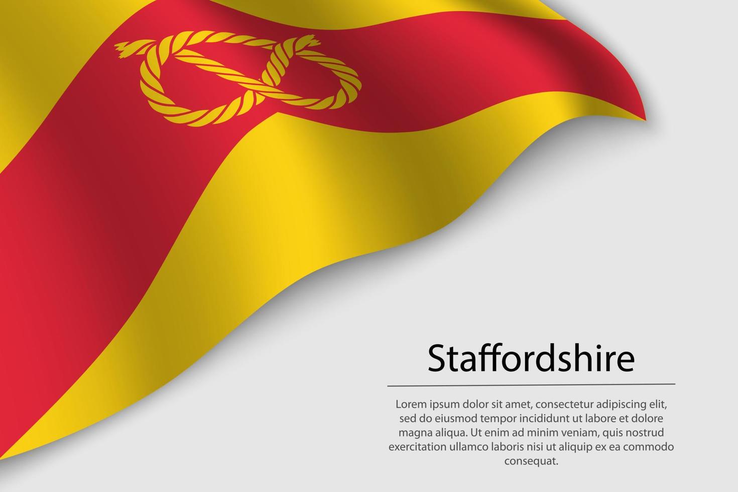 Wave flag of Staffordshire is a county of England. Banner or rib vector