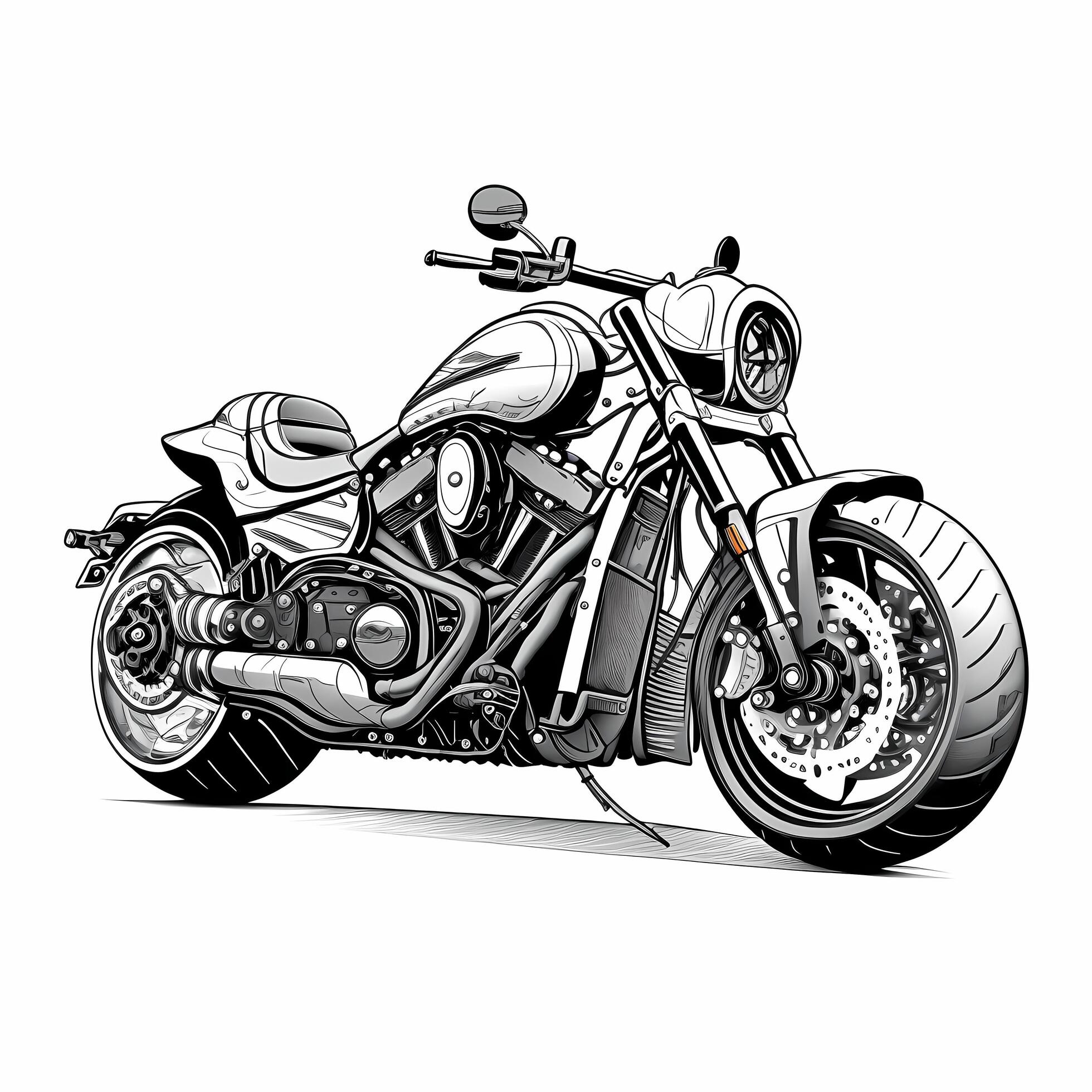 Motorcycle Harley-Davidson Drawing, s Motorcycles, angle, white, hand png |  PNGWing