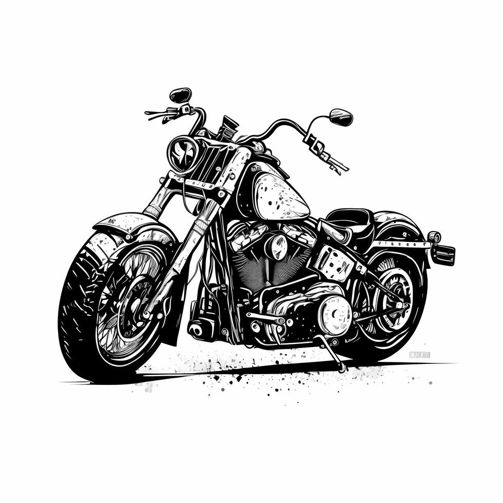 harley davidson black and white photo