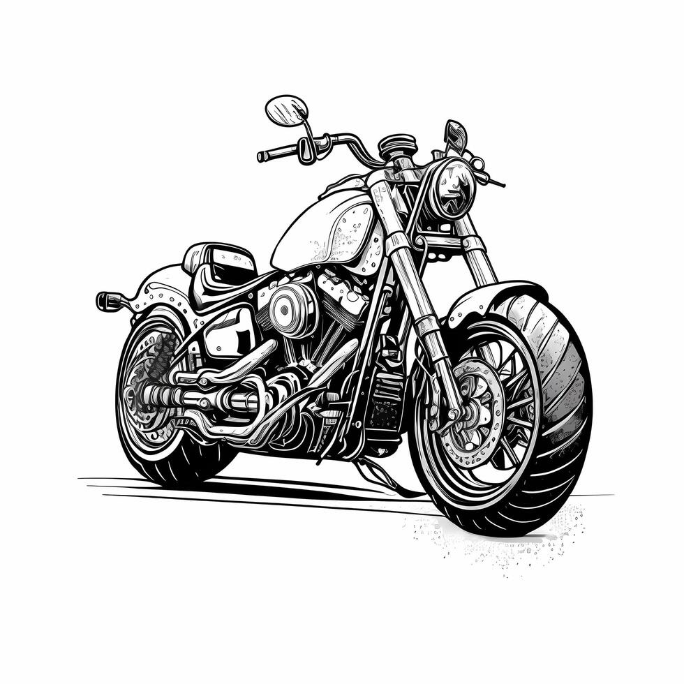 harley davidson black and white photo