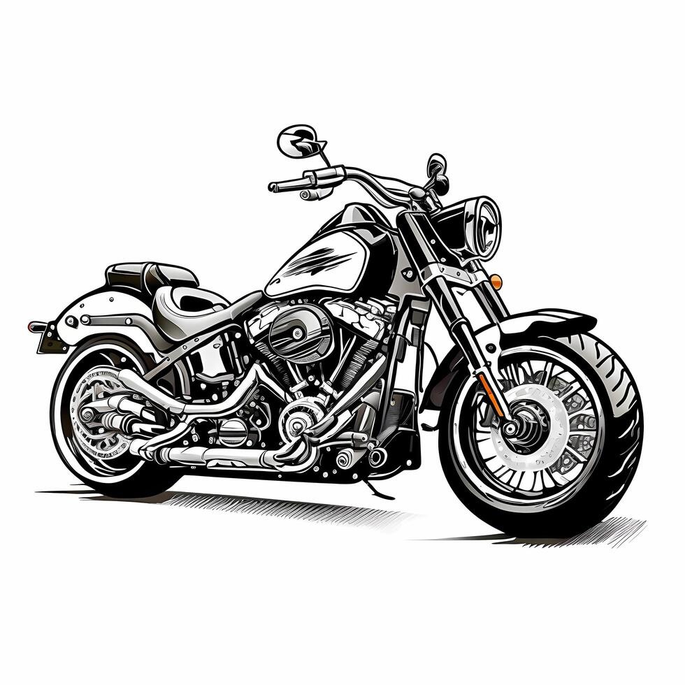 harley davidson black and white photo