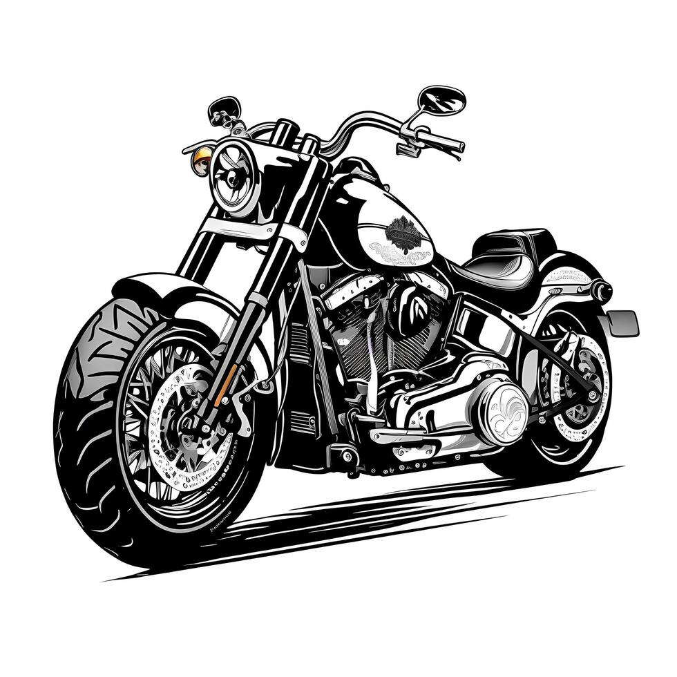 harley davidson black and white 21822446 Stock Photo at Vecteezy