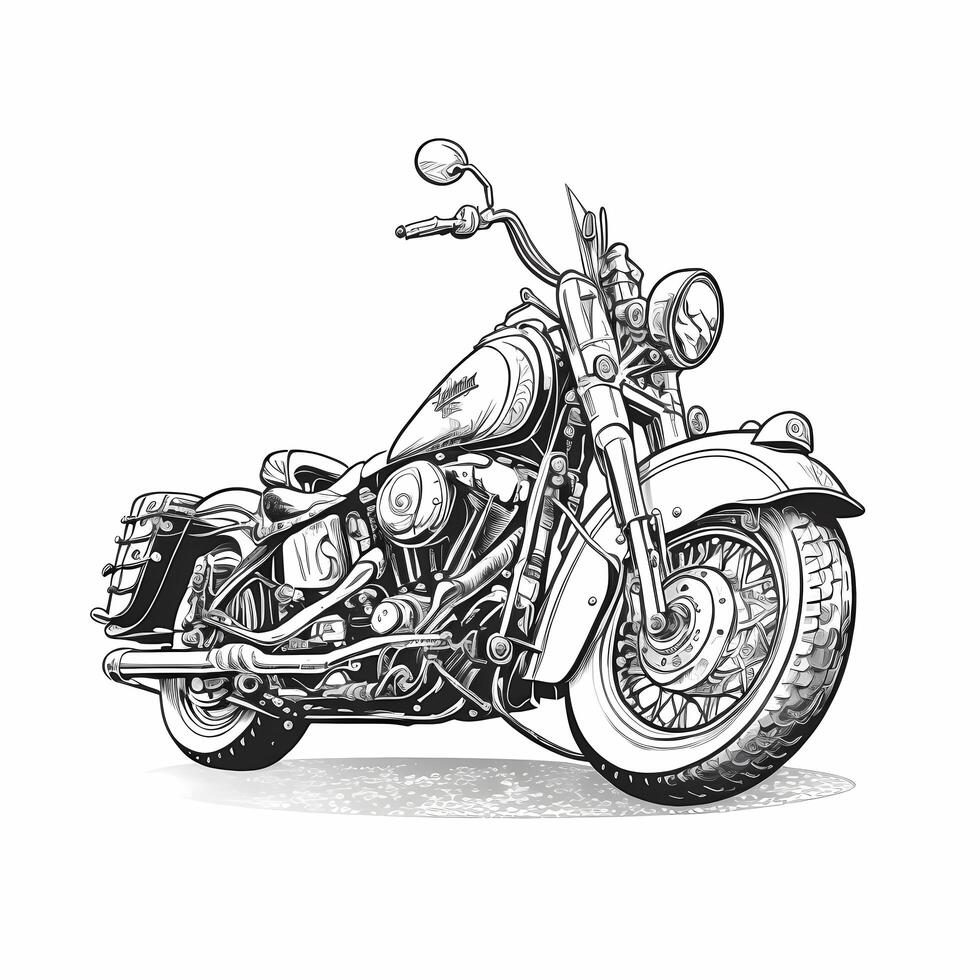 harley davidson black and white photo