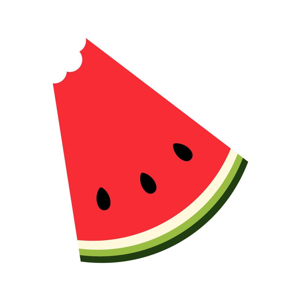 Watermelon slice icon. Summer fruit illustration isolated on white background vector