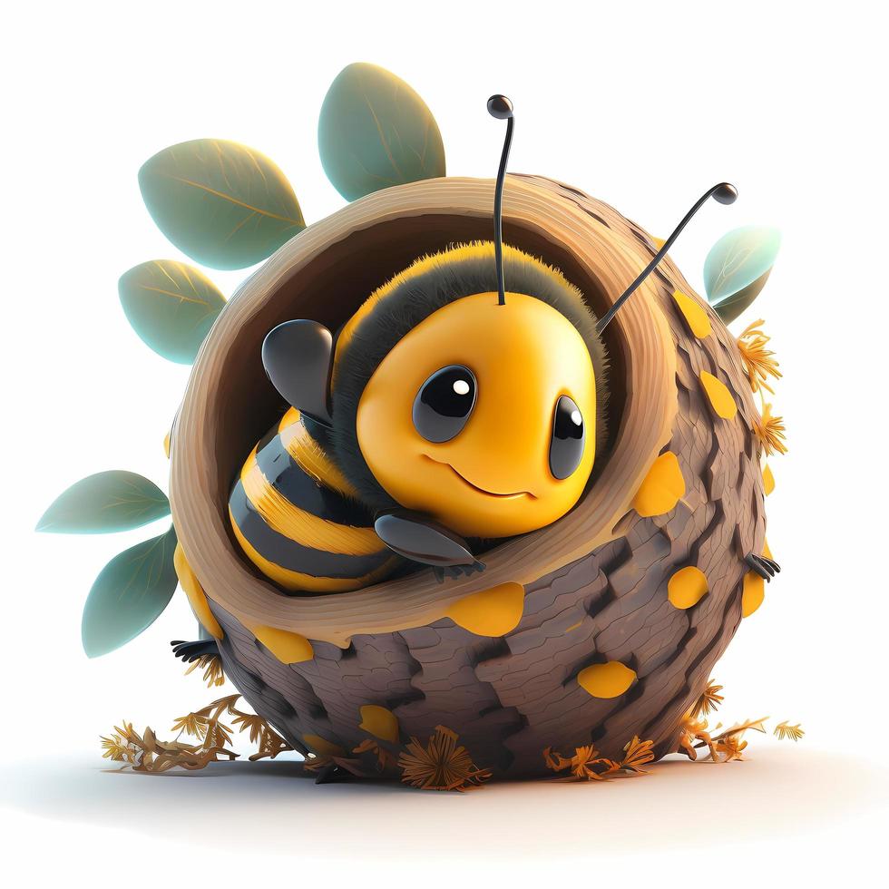 bee illustration AI Generated photo