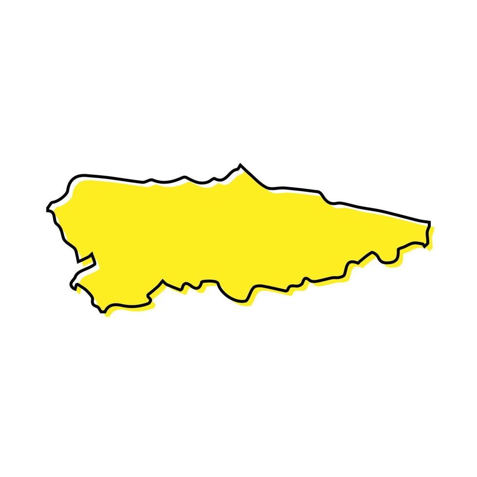 Simple outline map of Asturias is a region of Spain vector