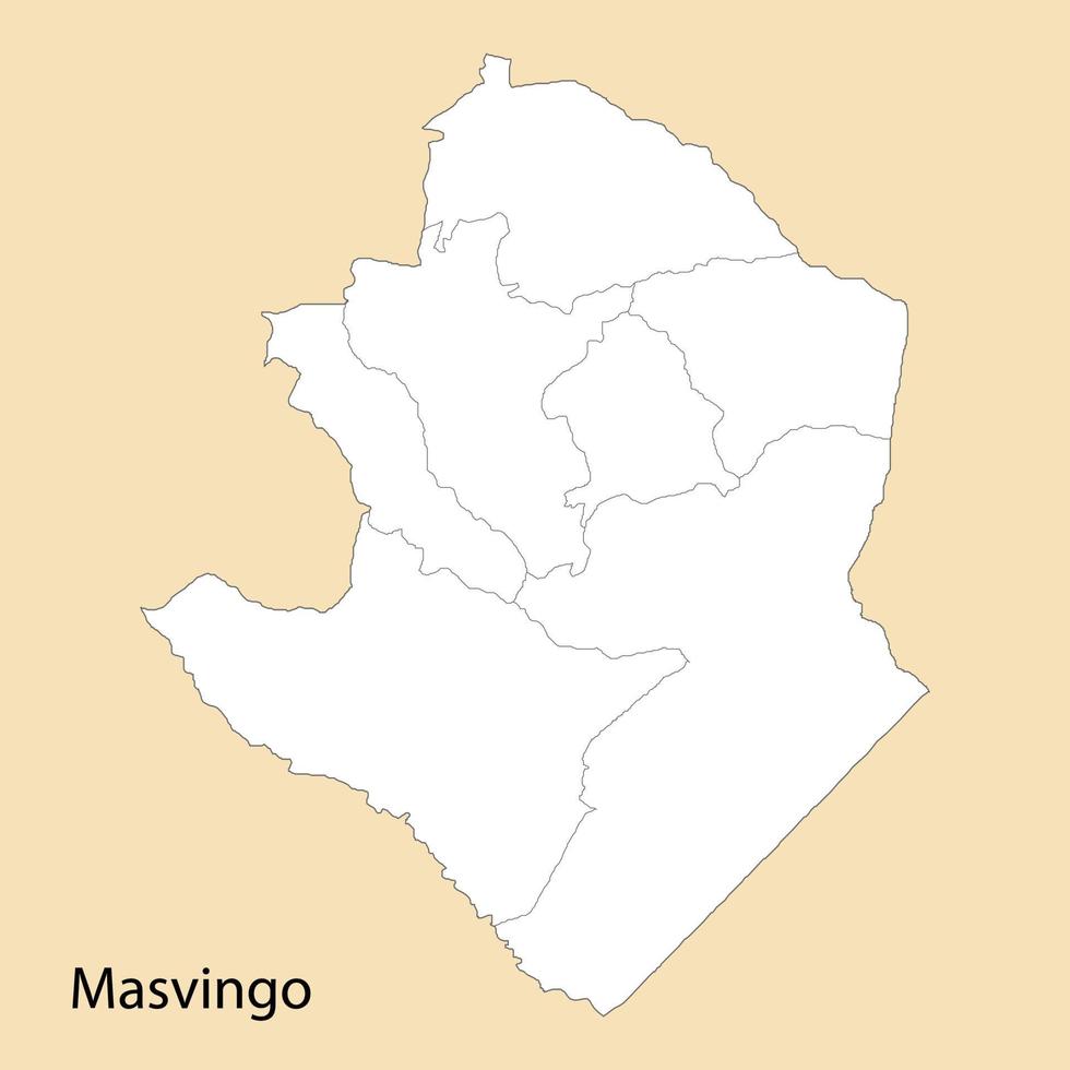 High Quality map of Masvingo is a region of Zimbabwe vector
