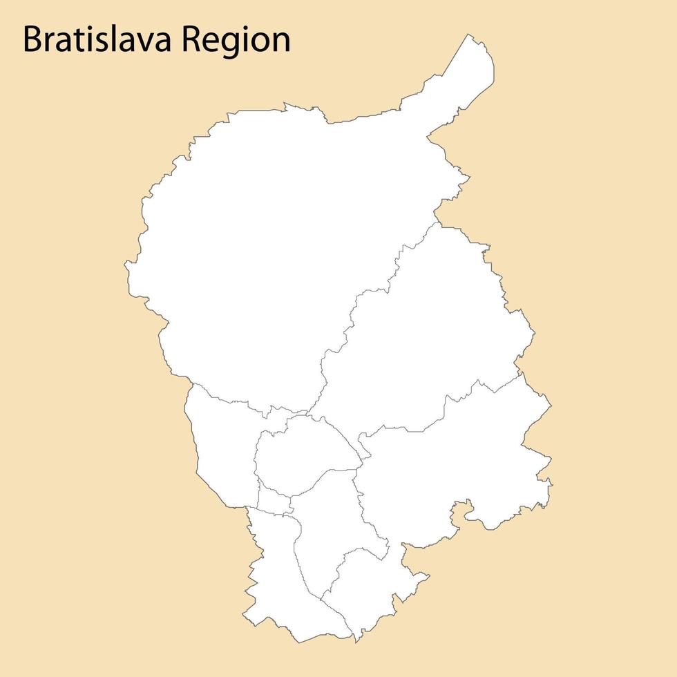 High Quality map of Bratislava Region is a province of Slovakia vector