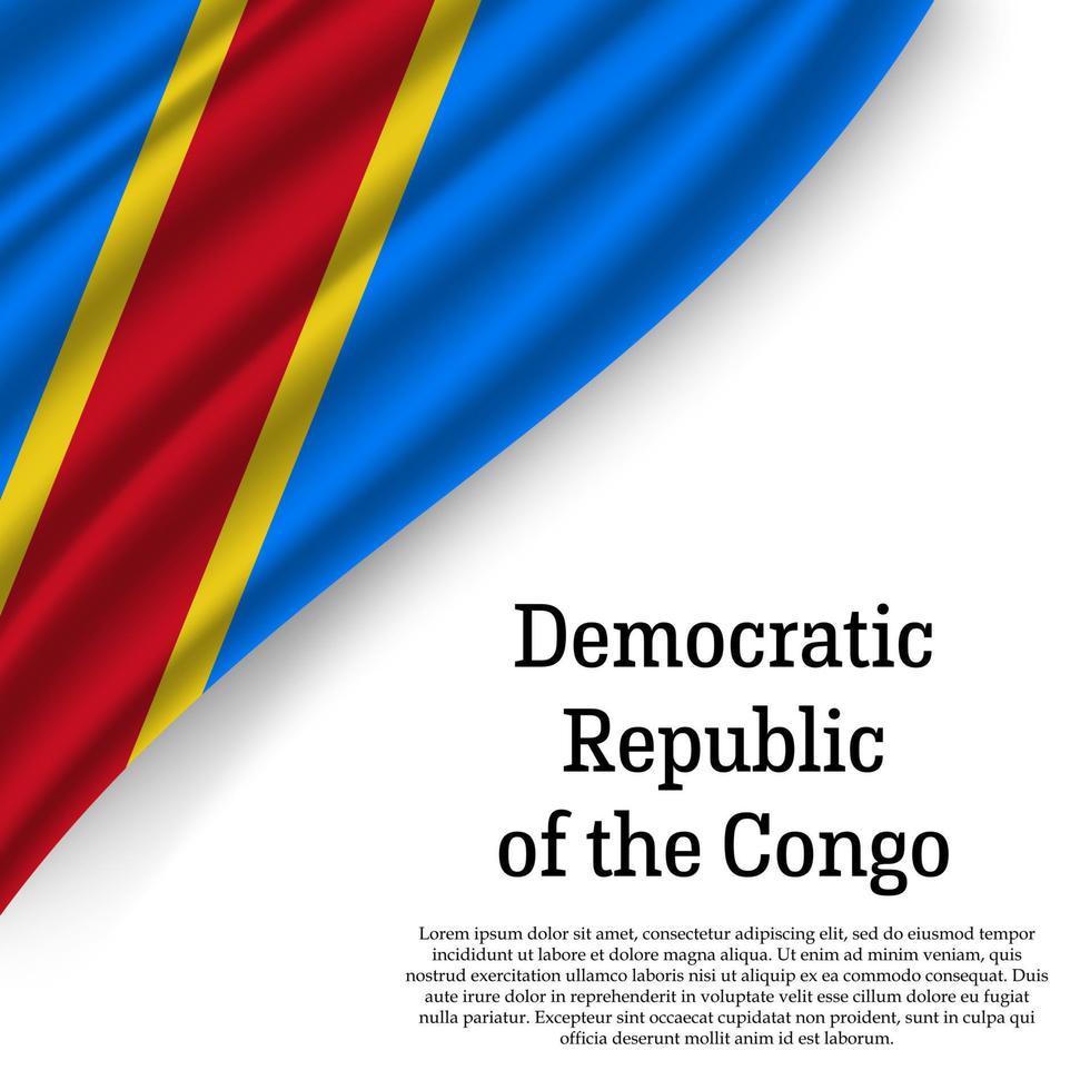 waving flag of Democratic Republic of the Congo vector