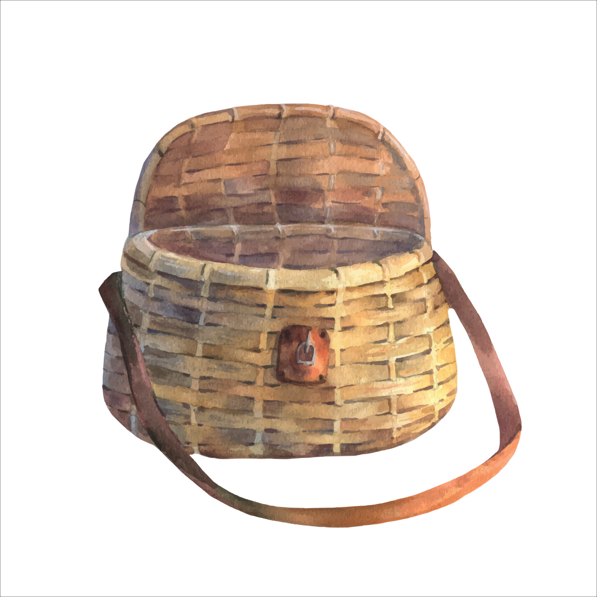 Fisherman's Basket, used in Fly Fishing, vintage watercolor illustration,  isolated on white background. For business design, packaging of fishing  tackle, postcards, thematic groups. 21822628 Vector Art at Vecteezy