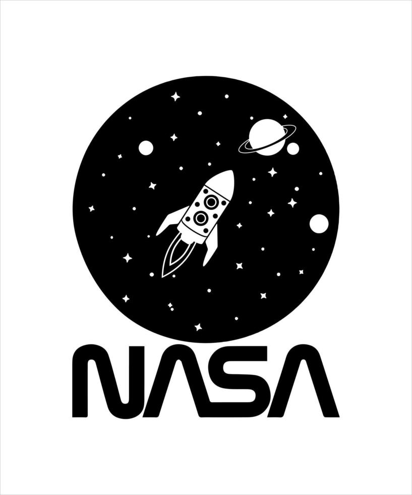espacio logo vector ilustración camiseta diseño