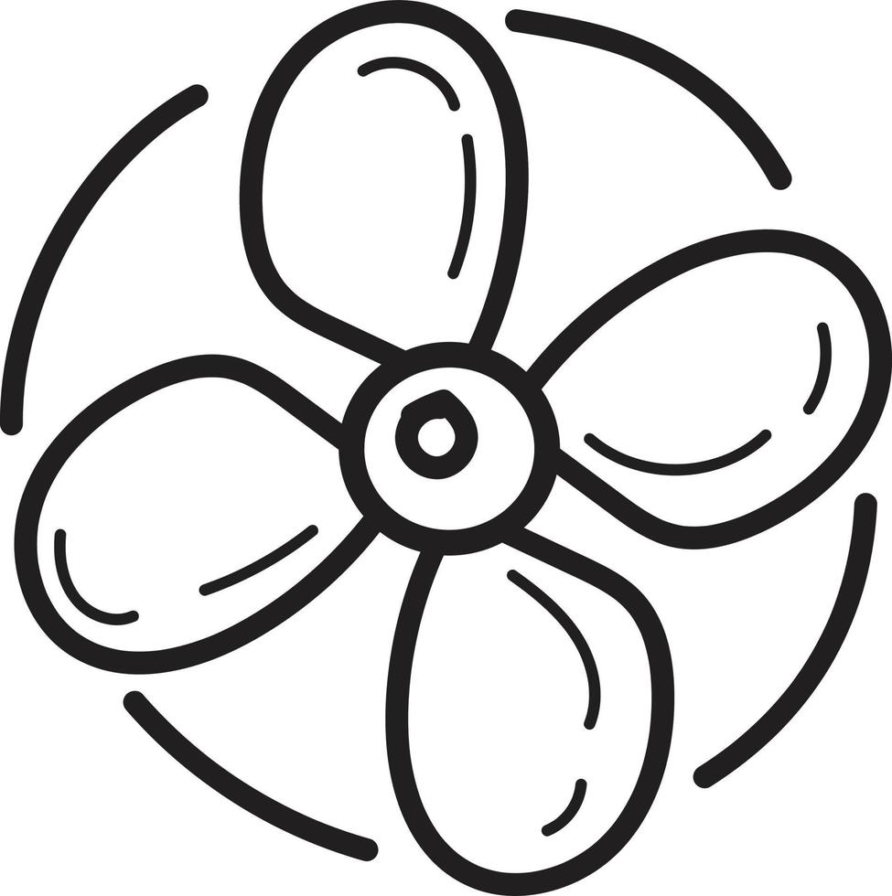 Doodle exhaust fan icon outline vector