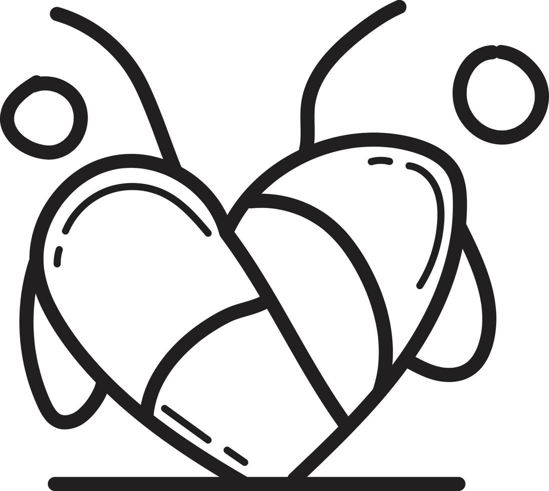 Doodle volunteering icon outline vector