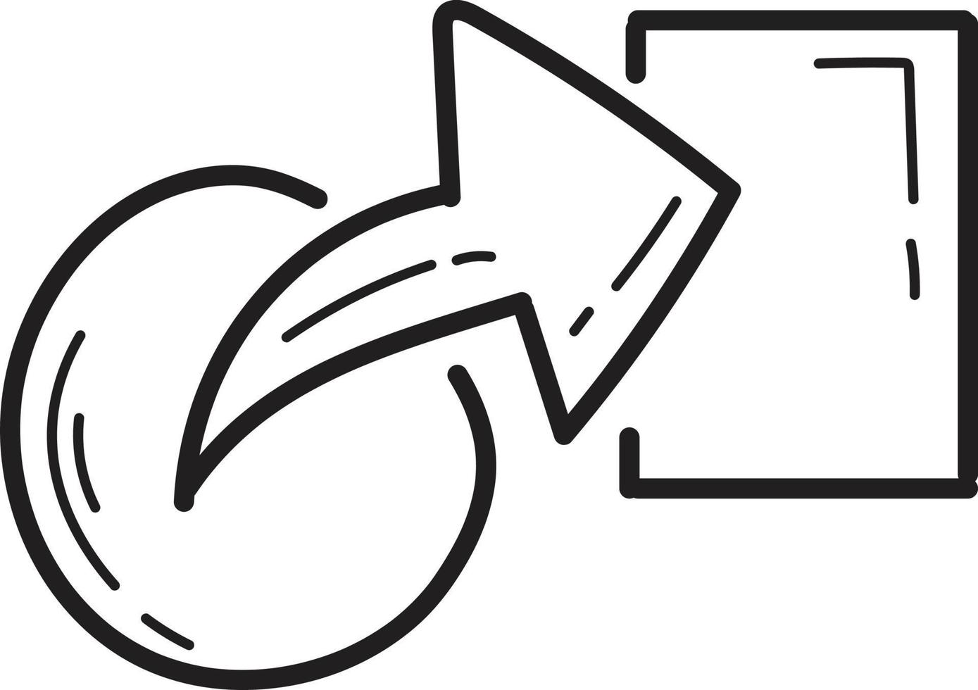 doodle share icon outline vector