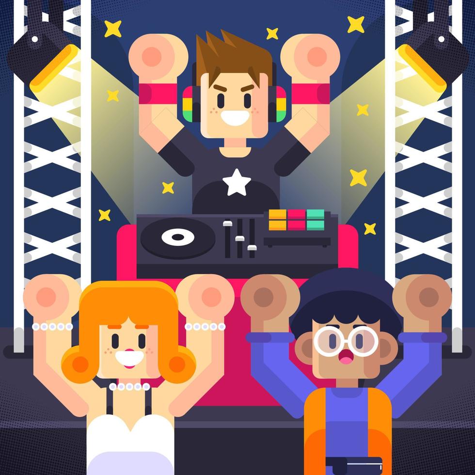 Dance And Party With Loud Music vector