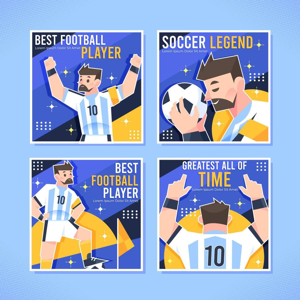 Soccer Player Pose Social Media Template vector