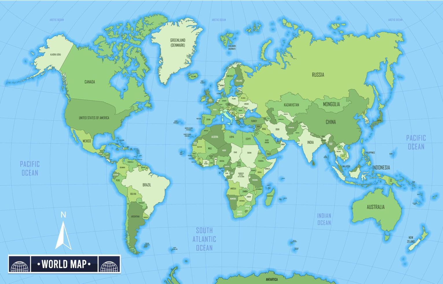 Political World Map vector