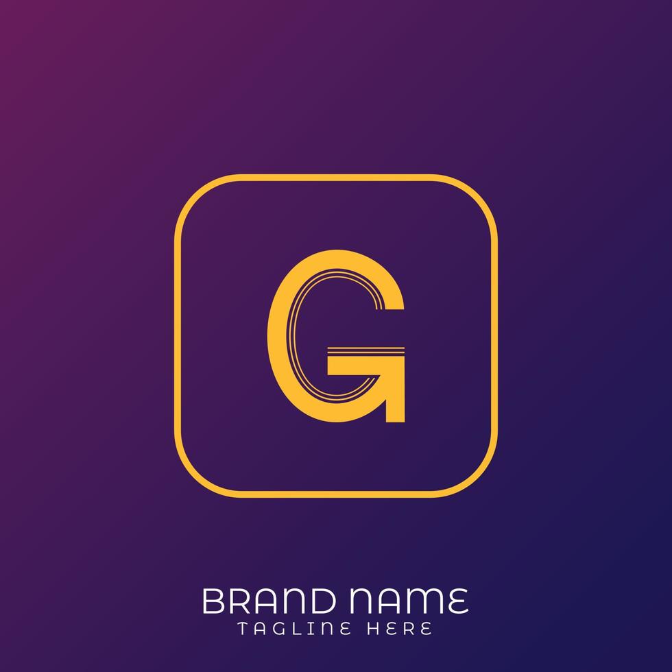 G Letter initial logo template, alphabet with gradient background vector