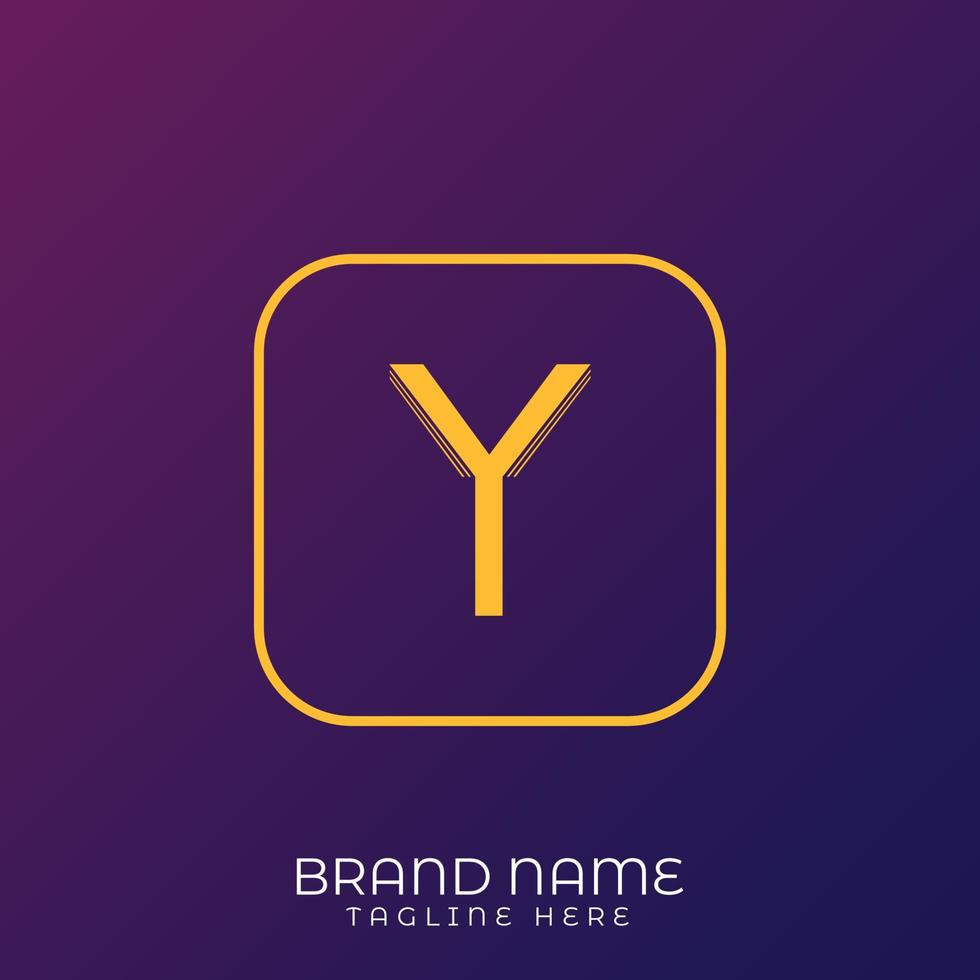 Y Letter initial logo template, alphabet with gradient background vector