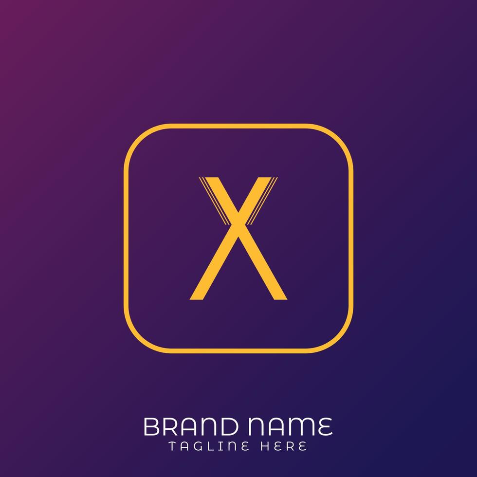 X Letter initial logo template, alphabet with gradient background vector