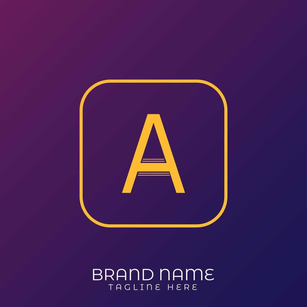 A Letter initial logo template, alphabet with gradient background vector