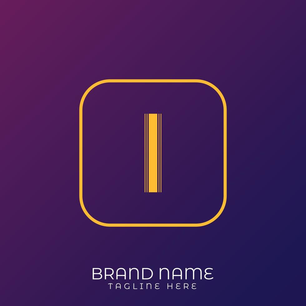 I Letter initial logo template, alphabet with gradient background vector