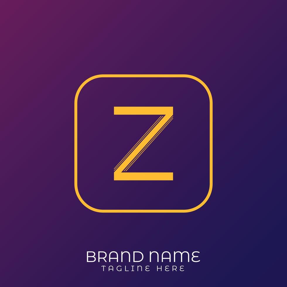 Z Letter initial logo template, alphabet with gradient background vector