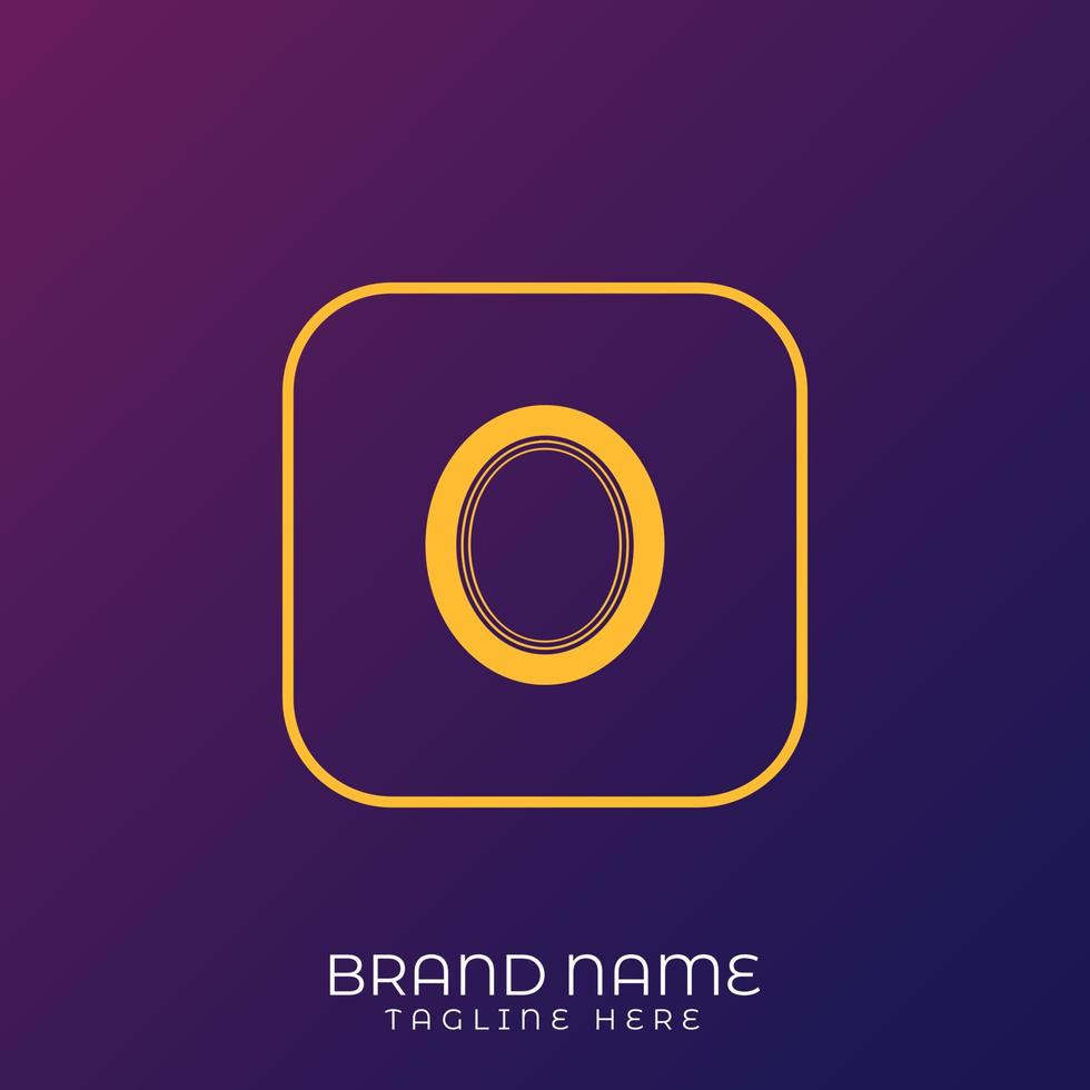 O Letter initial logo template, alphabet with gradient background vector