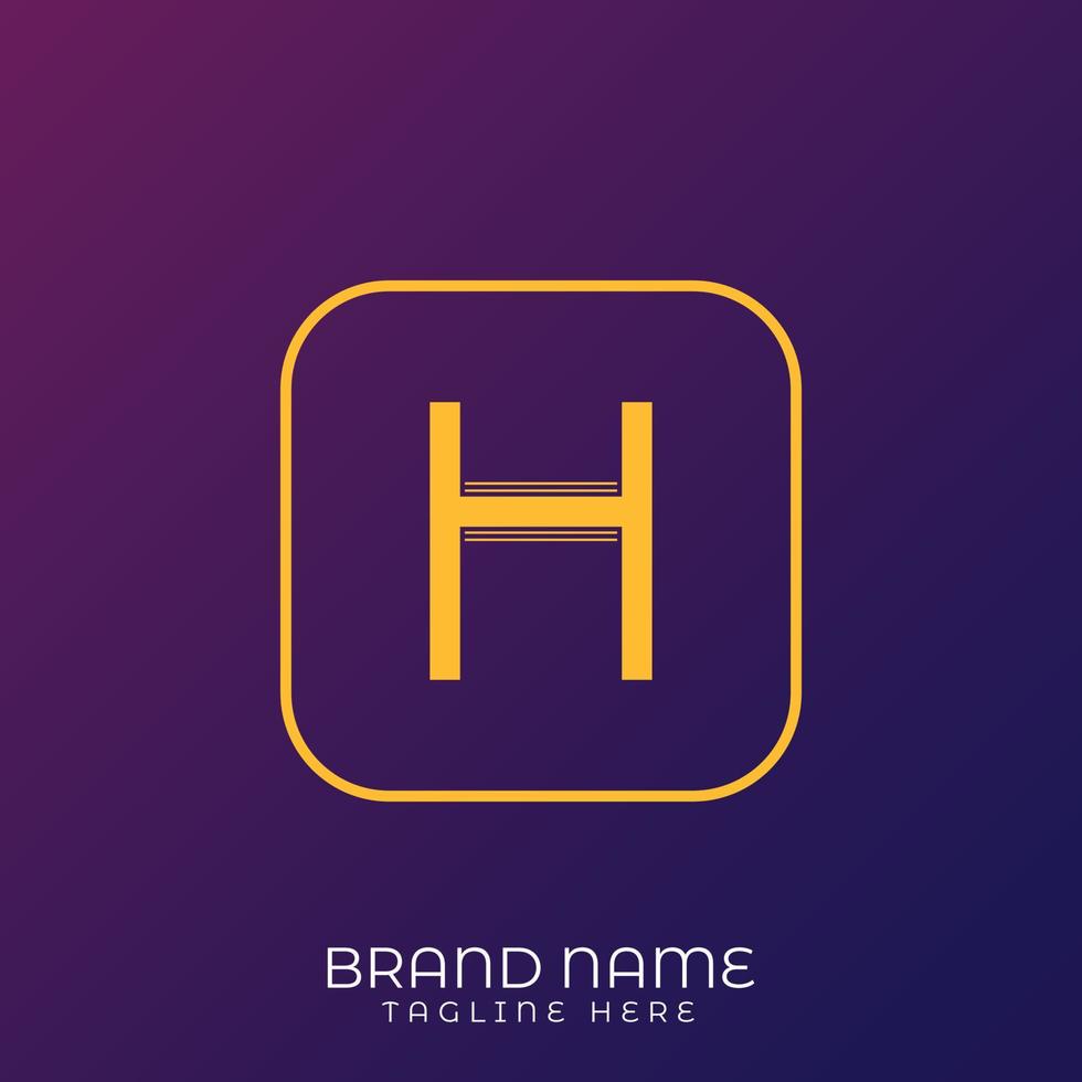 H Letter initial logo template, alphabet with gradient background vector