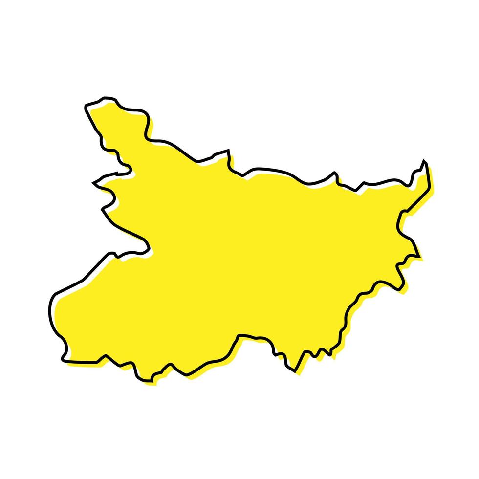 sencillo contorno mapa de bihar es un estado de India. vector
