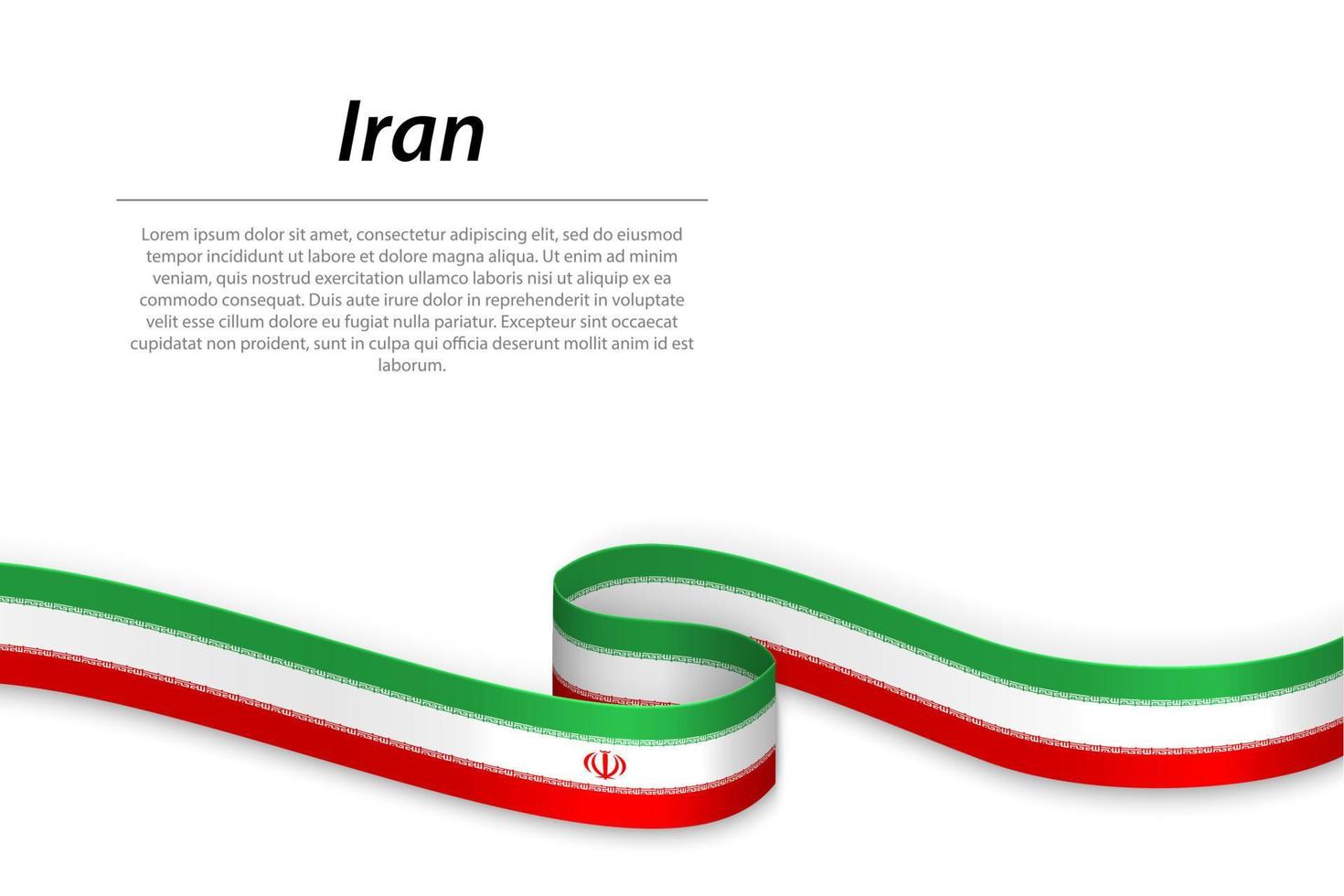 Waving ribbon or banner with flag of Iran vector