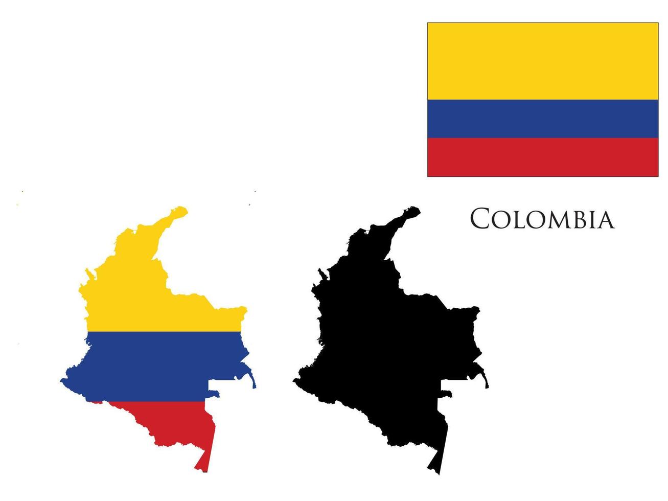 Colombia bandera y mapa ilustración vector