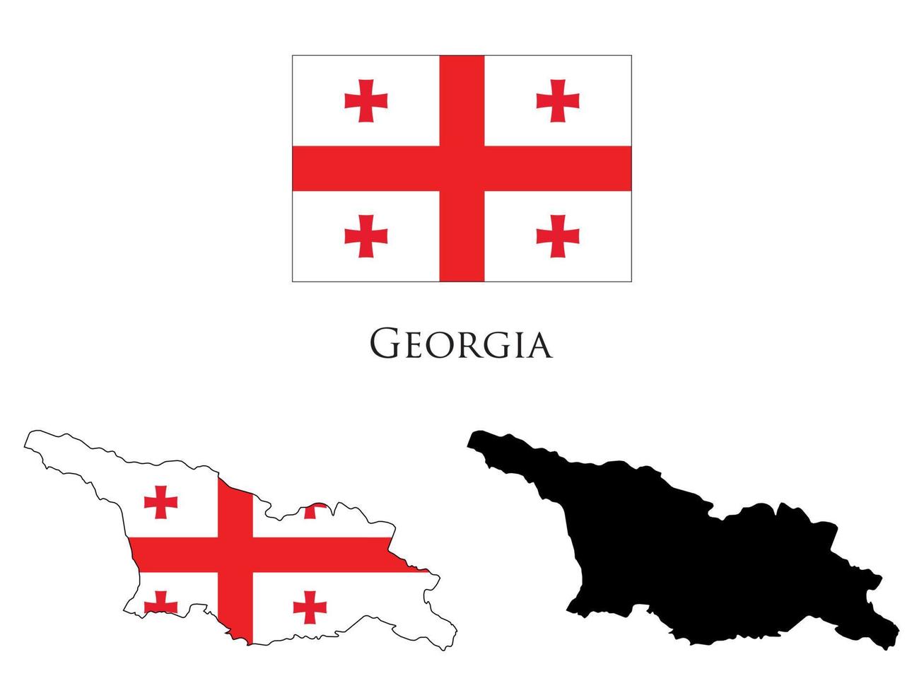 Georgia bandera y mapa ilustración vector