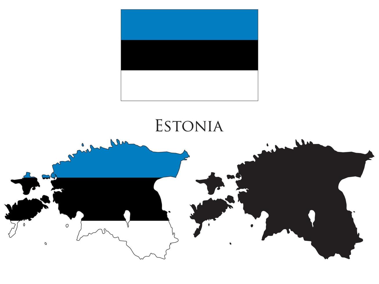 ESTONIA flag and map illustration vector