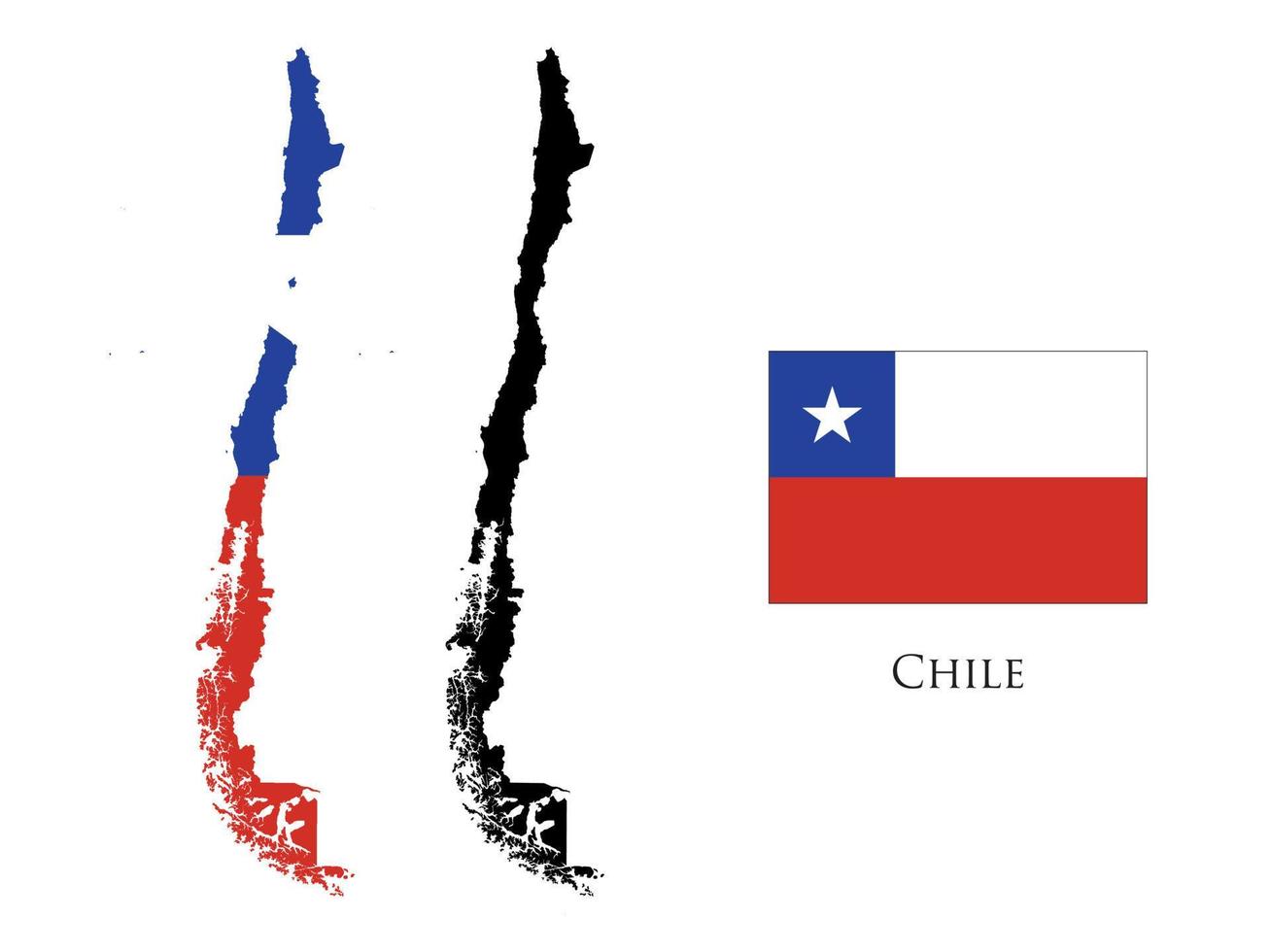 chile flag and map illustration vector