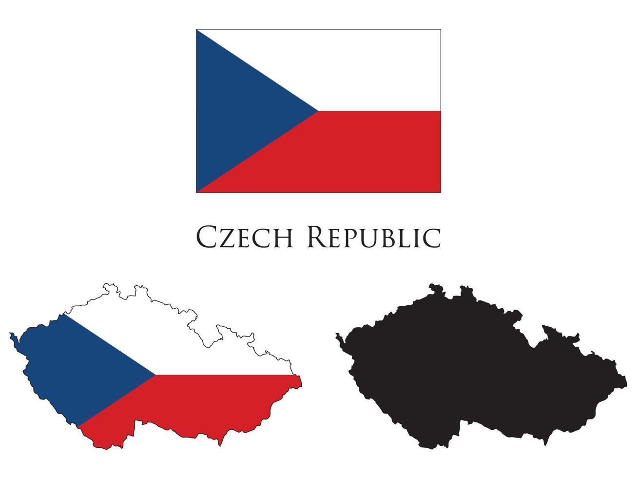 checo república bandera y mapa ilustración vector