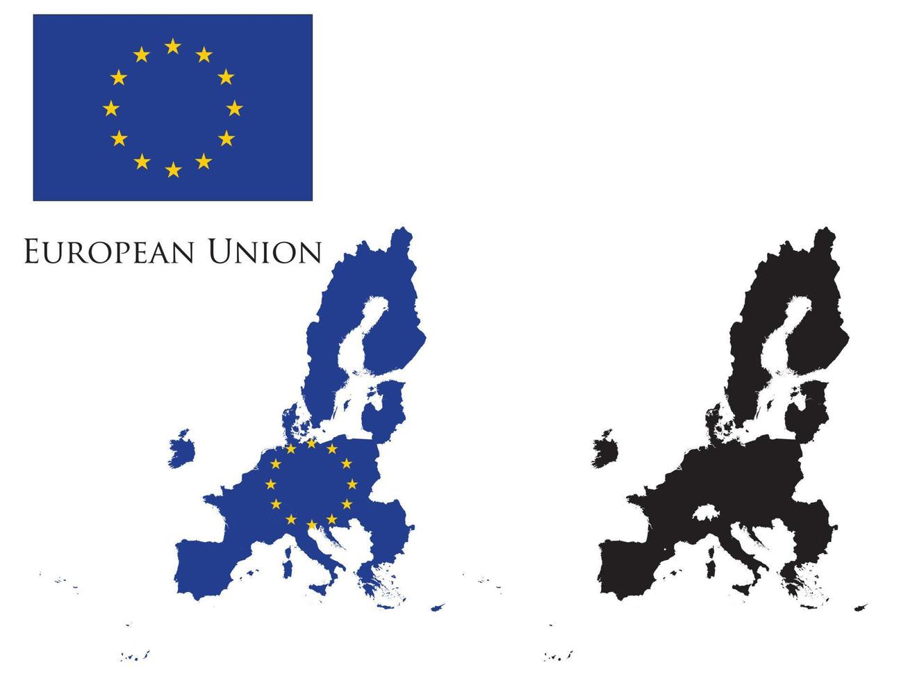 EUROPEAN UNION flag and map illustration vector