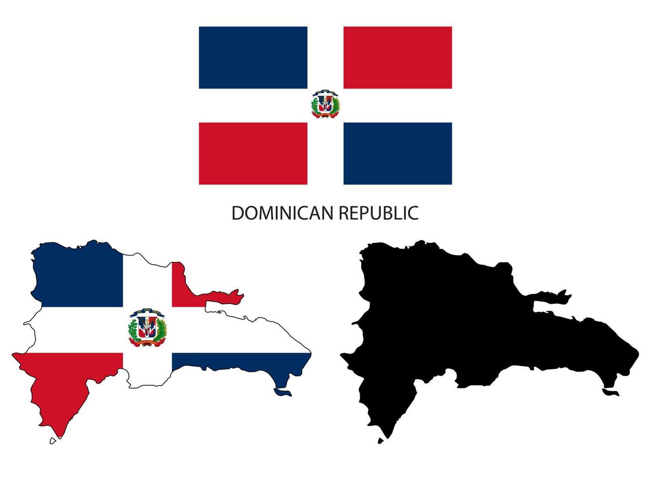 dominican republic flag and map illustration vector