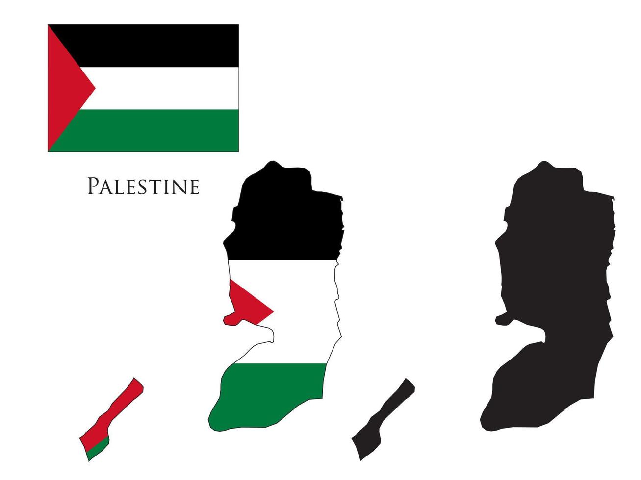 Palestine flag and map illustration vector